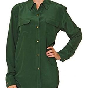 Juicy green! Juicy Couture dark green button down shirt with gold buttons